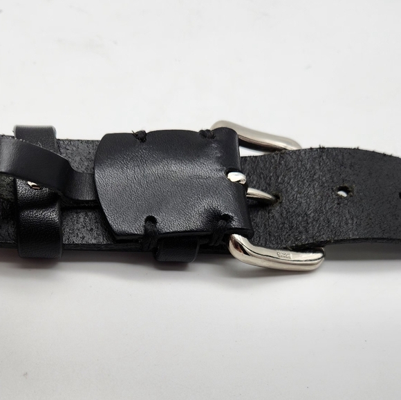 Levis Black Genuine Leather Belt Mens 36/90 Silver Tone Buckle - Good Condition - Picture 3 of 10